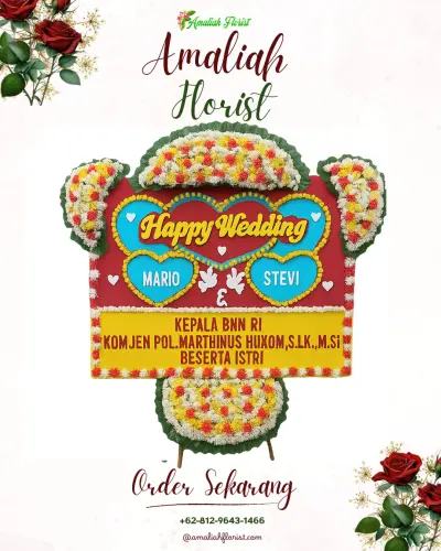 Karangan Papan Bunga Pernikahan di Sinabun